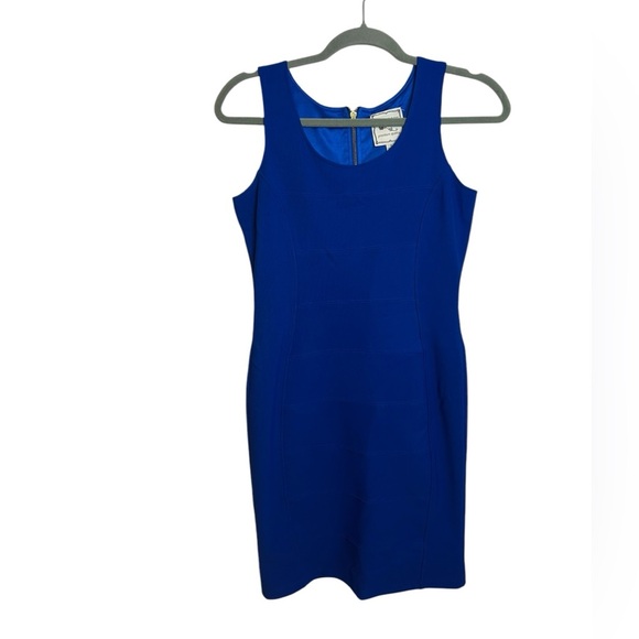 Pink Rose Royal Blue Bodycon Y2K Mini Dress - Picture 1 of 5